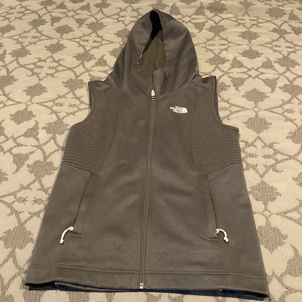 North Face Grey Hooded Vest